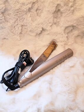 TYME Rose Gold Hair Styling Iron - Sleek Straightening & Curling Tool